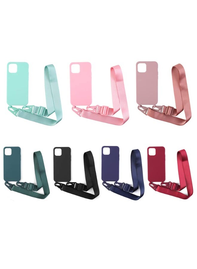 Compatible iPhone 15 Crossbody Silicone Soft Matte Phone Case with Adjustable Neck Cord Strap, Black - Image 5