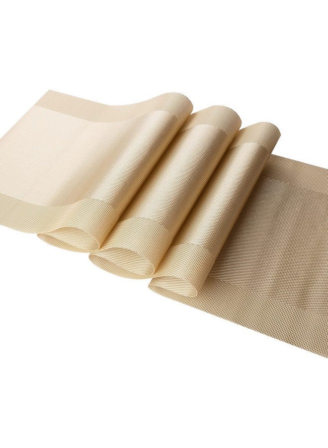 Ramkuwar Dining Table Runner and Placemats Set of 8 Modern Place Mats for Dining Table Decor Kitchen and Table Linens Coffee Mat for Christmas Dinners Gold, Large - Image 5