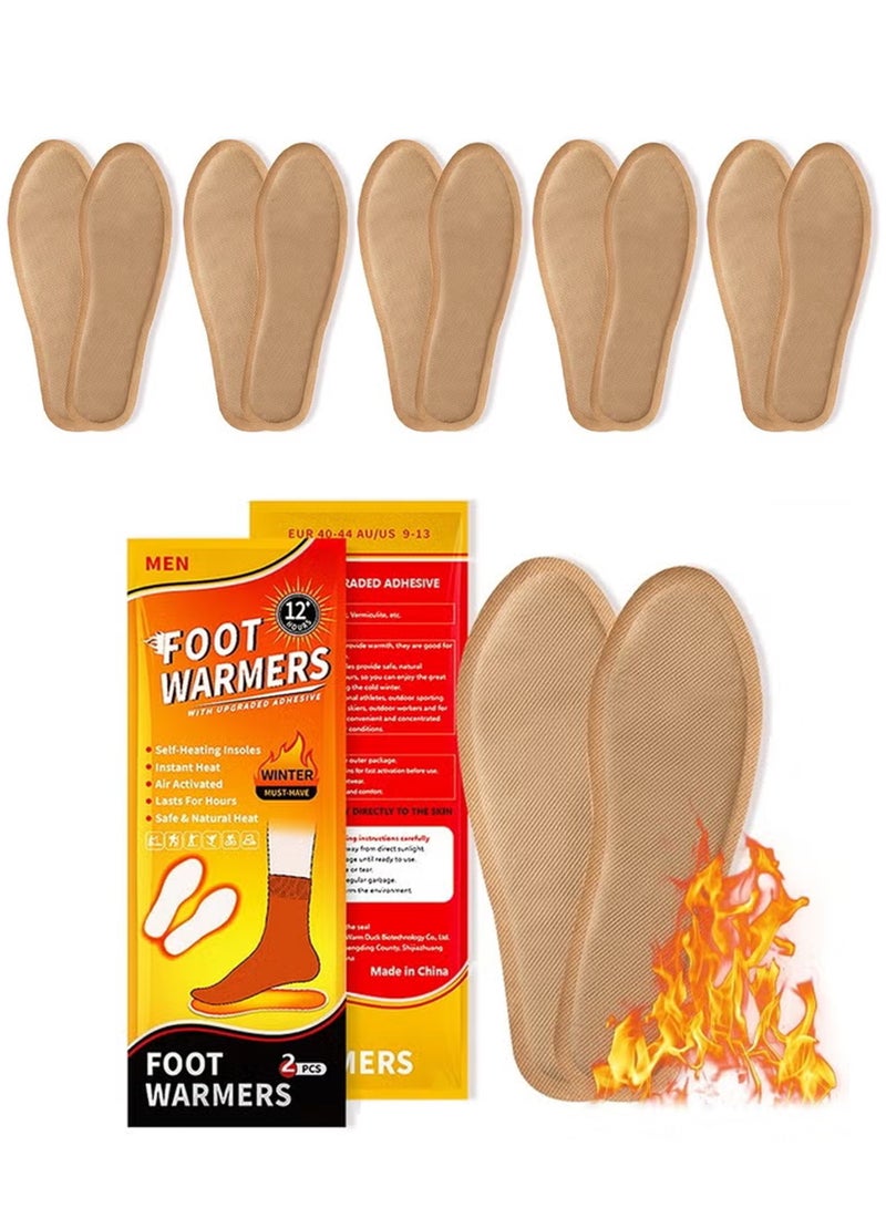 دفايات قدم للرجال - حرارة تصل إلى 10 ساعات، سهلة الاستخدام - رقيقة جدًا، سهلة، طبيعية تمامًا - تعمل بالهواء، خالية من الروائح - دفايات حرارية للأحذية - سبورت تمب، 6 أزواج - Image 1