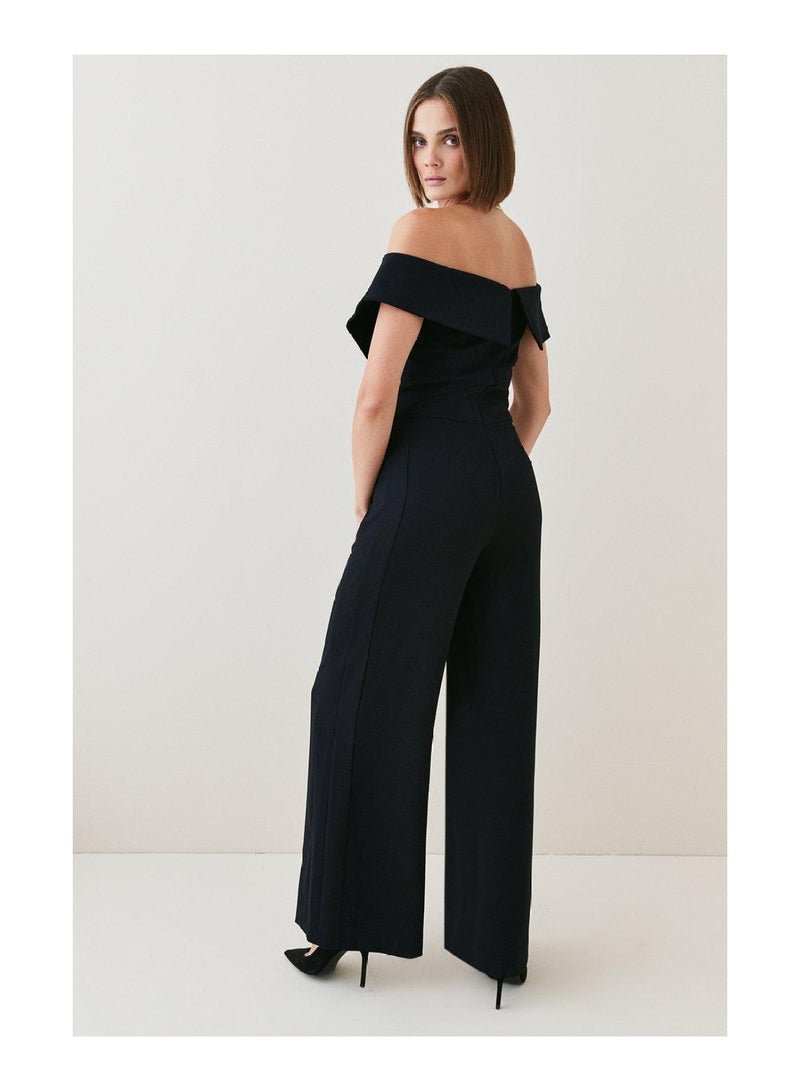 Tailored Bardot Wide Leg Jumpsuit