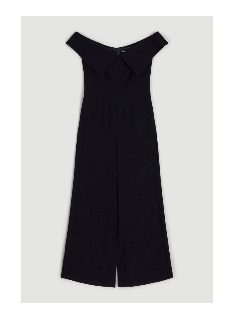 Tailored Bardot Wide Leg Jumpsuit
