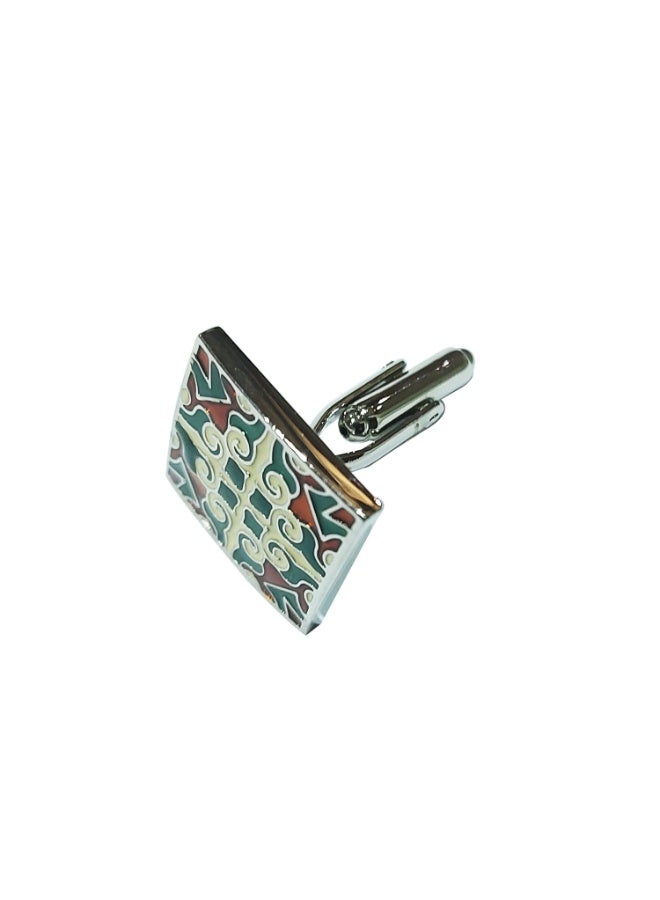 ALCOACH Men’s Square Cufflinks Set – Elegant Pattern Design (3 Pieces) - Image 3