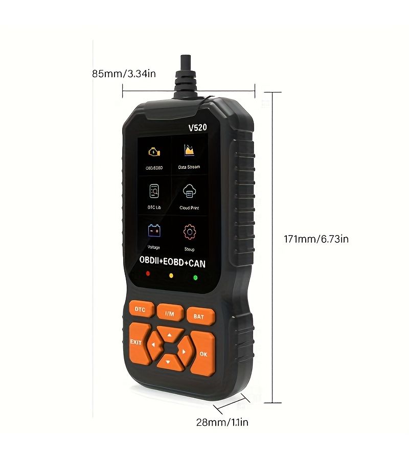Advanced OBD2 Scanner Diagnostic Tool Engine Code Reader Reset Function Compatible With All OBDII EOBD Vehicles Black V520 No Battery Required - Image 4