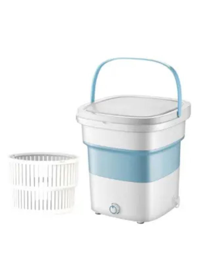 Mini Foldable Washing Machine Lightweight Travel Laundry Washer with Folding Tub Portable Compact Clothes Cleaning Machine - (BLUE)