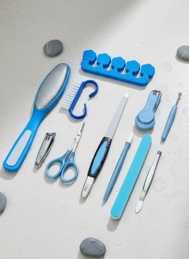 11-Piece Manicure Pedicure Set – Professional Nail Care Kit with Nail File, Buffer File, Cuticle Remover, Nail Clipper, Toe Separator, Cleaning Brush, Foot File, Callus Remover, Trimmer Scissors, Full Hand & Foot Grooming Tools for Home and Salon Use, Complete Nail Treatment Set for Women and Men, Daily Nail Cleaning, Trimming, Shaping, and Foot Care - Image 1