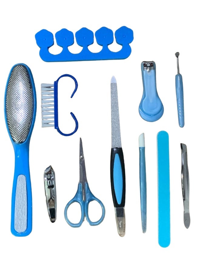 11-Piece Manicure Pedicure Set – Professional Nail Care Kit with Nail File, Buffer File, Cuticle Remover, Nail Clipper, Toe Separator, Cleaning Brush, Foot File, Callus Remover, Trimmer Scissors, Full Hand & Foot Grooming Tools for Home and Salon Use, Complete Nail Treatment Set for Women and Men, Daily Nail Cleaning, Trimming, Shaping, and Foot Care - Image 4