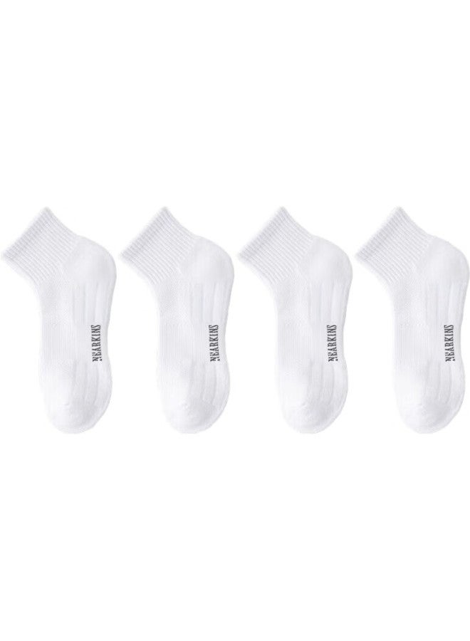 Bejirog Rong Socks For Men, Summer, 100% Pure Cotton, Mid-Length, Odor-Resistant, Sweat-Absorbing, White, Sports Basketball, Men'S Short Socks - Image 3