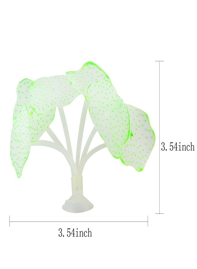 Saim 2PCS Silicone Coral Plant Decorations Glowing Artificial Ornament, Fish Tank Simulation Coral Plant Decorations for Fish Tank Decor Aquarium Ornaments - Green - Image 3