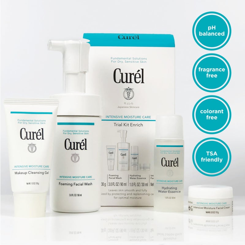 Curel Japanese Skin Care Travel Size Toiletries, for Dry, Sensitive Skin, Travel Size Face Wash, Lotion, & Makeup Remover - Image 2