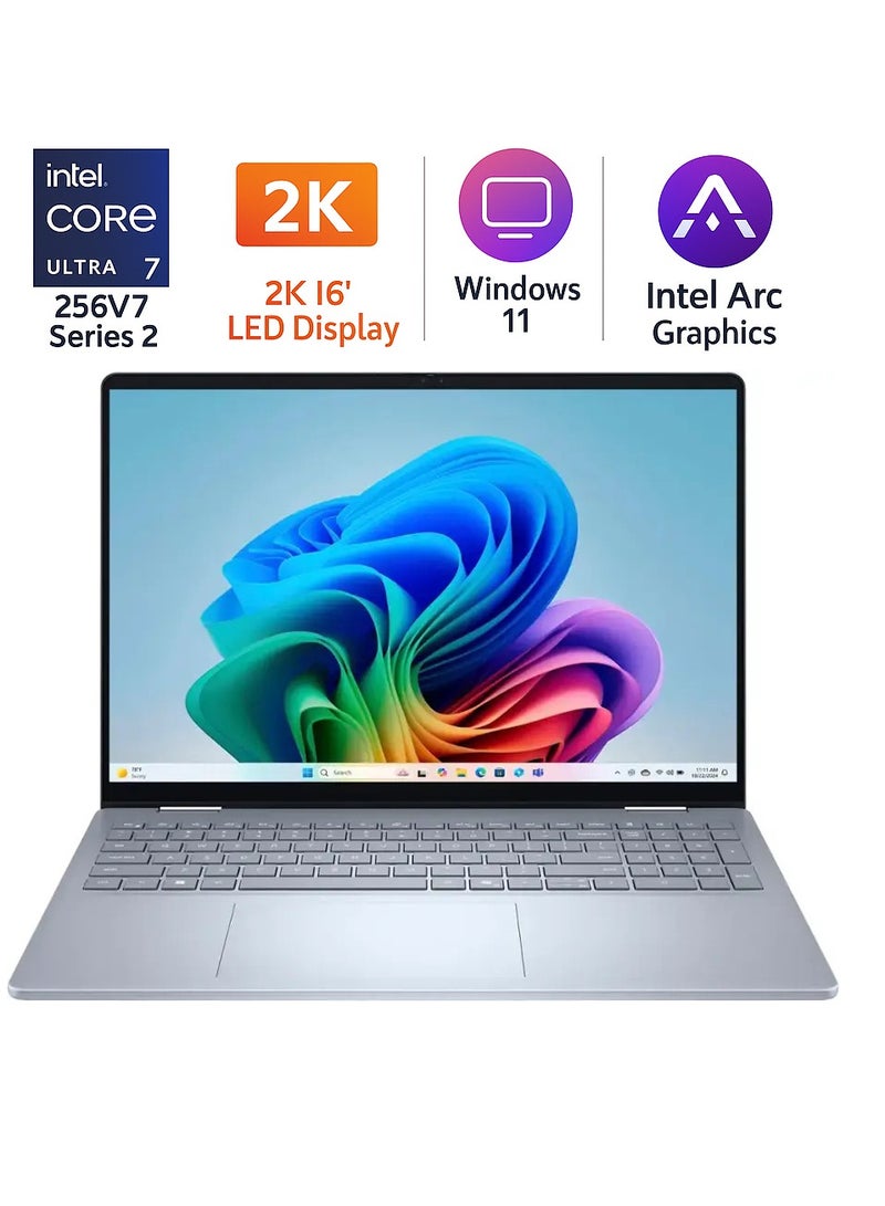 ديل 16 بلس 2 في 1 سلسلة لابتوب 16" 2K تعمل باللمس (معالج إنتل كور ألترا 7 256V، 16GB LPDDR5X، 2TB SSD، إنتل آرك، واي فاي 7، ثندربولت 4) – كمبيوتر كوبايلوت+ (محدث) - Image 1