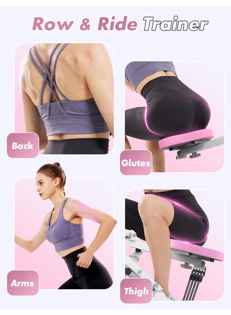 Jourvent Home Squat Machine, Rodeo Core Exercise Machine, 300 lbs Foldable, Adjustable 4 Resistance Bands, Cycling and Rowing Machine for Glutes Buttocks Thighs, Abs Back/Leg Press Hip Thrust - Image 3