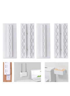KASTWAVE 2 Pack Power Strip Holder, Surge Protector Fixator, Wall Mount Cable Management System, Self Adhesive Punch Free for Remote Control Router Computer Kitchen Home and Office  - Image 1