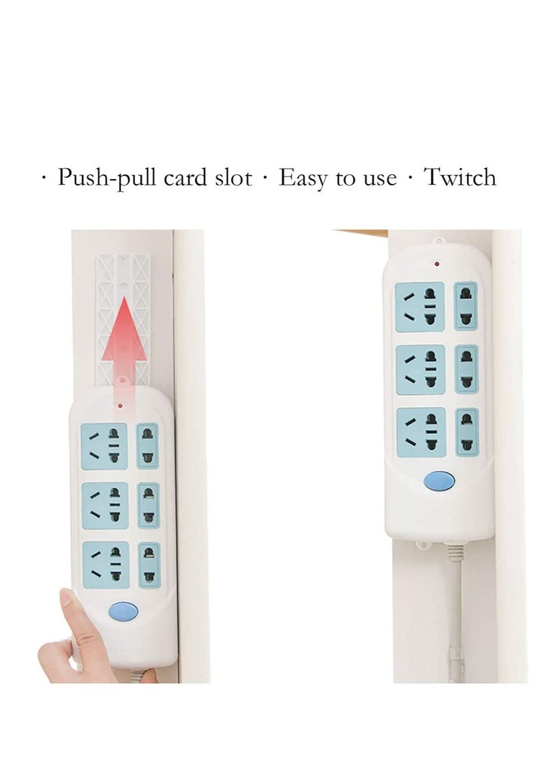 KASTWAVE 2 Pack Power Strip Holder, Surge Protector Fixator, Wall Mount Cable Management System, Self Adhesive Punch Free for Remote Control Router Computer Kitchen Home and Office  - Image 3