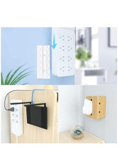 KASTWAVE 2 Pack Power Strip Holder, Surge Protector Fixator, Wall Mount Cable Management System, Self Adhesive Punch Free for Remote Control Router Computer Kitchen Home and Office  - Image 5