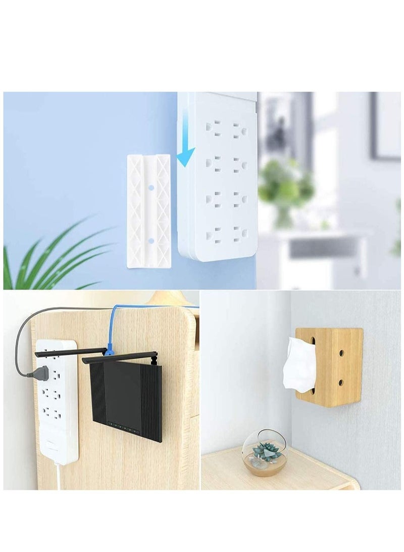 KASTWAVE 2 Pack Power Strip Holder, Surge Protector Fixator, Wall Mount Cable Management System, Self Adhesive Punch Free for Remote Control Router Computer Kitchen Home and Office  - Image 5