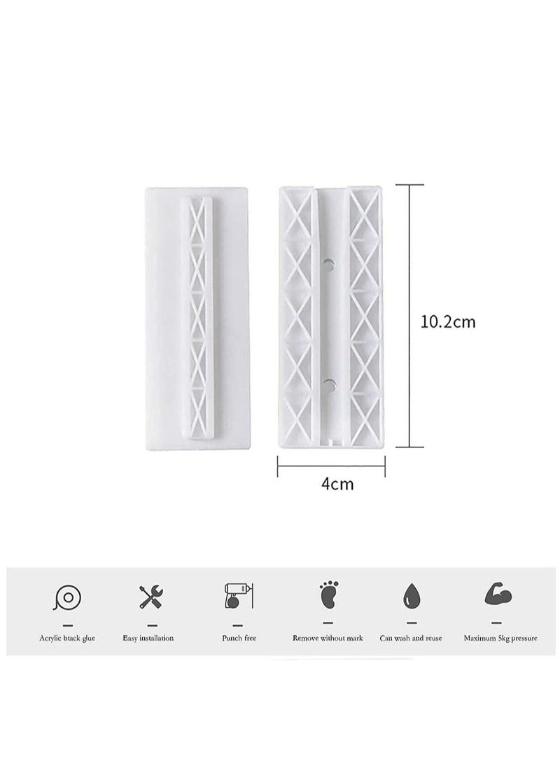 KASTWAVE 2 Pack Power Strip Holder, Surge Protector Fixator, Wall Mount Cable Management System, Self Adhesive Punch Free for Remote Control Router Computer Kitchen Home and Office  - Image 4