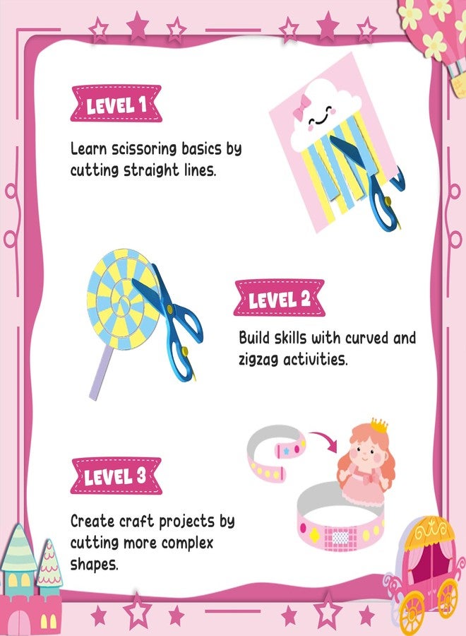 YoPoll Scissor Skills Activity Book for Kids, Toddler Arts and Crafts Kit with 2 Safety Scissors, Preschool Learning Toy for Fine Motor Skills and Creative Cutting Practice, Fun Gift for Boys & Girls - Image 5