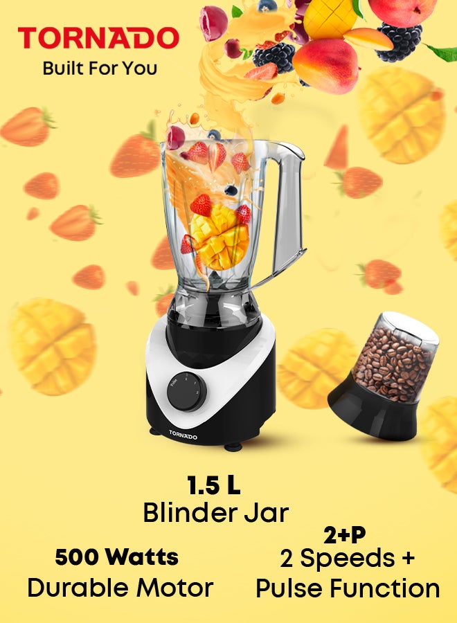 TORNADO Electric Blender 500 Watt, 1.5 Litre, Mill, Black - Image 5