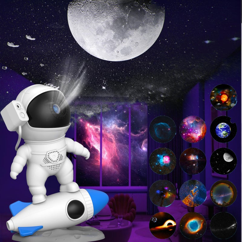 Ysonla Astronaut Galaxy Projector for Bedroom, HD Galaxy Light Projector with Timer and 360Â° Rotation, Planetarium Projector with 13 Film Discs and 9 Colors, Star Projector Gift for Kids - Image 1