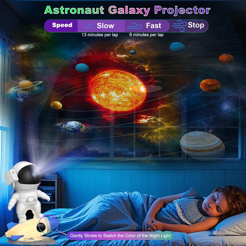 Ysonla Astronaut Galaxy Projector for Bedroom, HD Galaxy Light Projector with Timer and 360Â° Rotation, Planetarium Projector with 13 Film Discs and 9 Colors, Star Projector Gift for Kids - Image 4