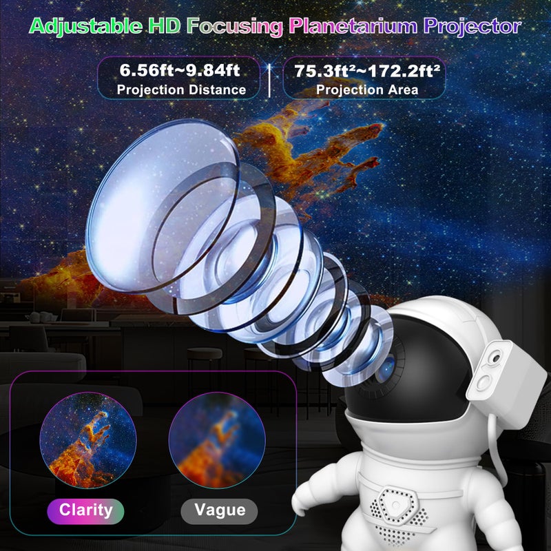Ysonla Astronaut Galaxy Projector for Bedroom, HD Galaxy Light Projector with Timer and 360Â° Rotation, Planetarium Projector with 13 Film Discs and 9 Colors, Star Projector Gift for Kids - Image 5