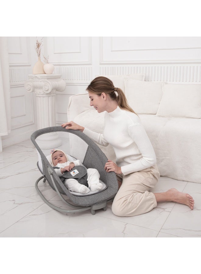 Mastela 4-In-1 Baby Swing With Dinner Plate, App Control, Adjustable Backrest, And Electric Rocking Chair - Multicolor) - Image 3