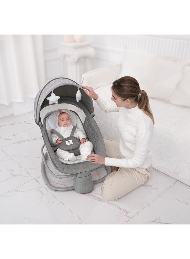 Mastela 4-In-1 Baby Swing With Dinner Plate, App Control, Adjustable Backrest, And Electric Rocking Chair - Multicolor) - Image 4