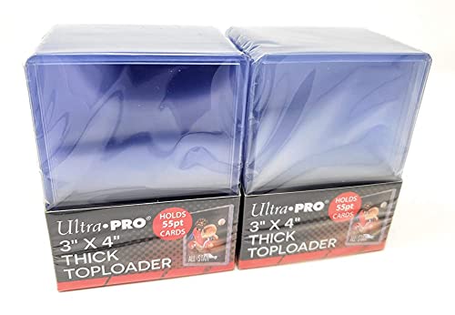 Ultra Pro 2 Ultra Pro 55pt Top Loader Packs 25ct (50 Total Toploaders) 81181-55 Pt for Thick Cards - Image 5