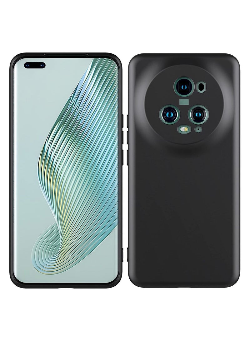 IAF Case for Honor Magic 5 Pro Soft Flexible Silicone Slim Fit TPU Back Cover Matt Black Protective Rubber Case with Camera Protection Designed for Honor Magic 5 Pro 5G - Image 1