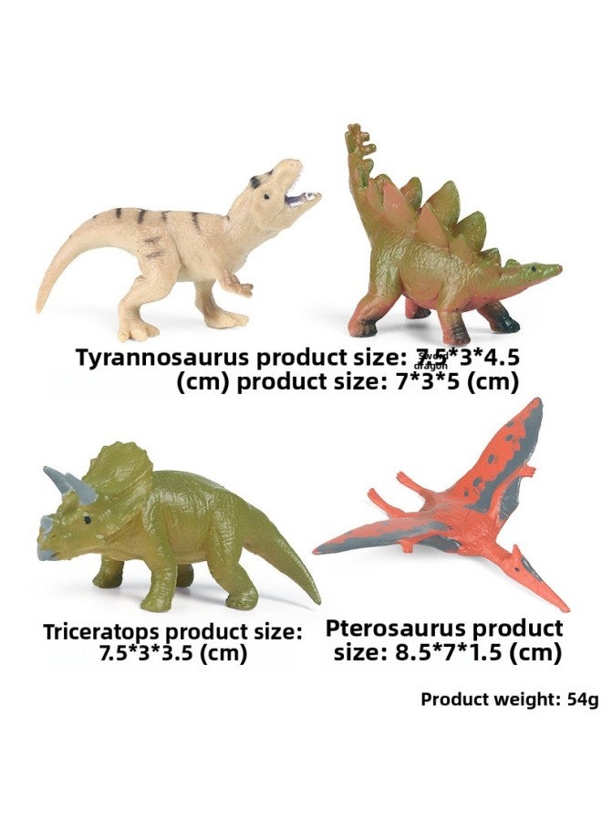 Wild Animal Toy Model Kids Mini Simulation Small Animal Poultry Tiger Lion Giraffe Shark Insect-Color:JS Mini Dinosaur 4 B - Image 1