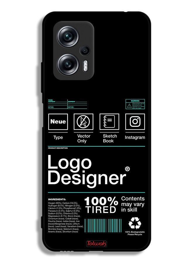 Tolwak Xiaomi Redmi Note 11T Pro Plus 5G Protective Case Cover Logo Designer Sticker - Image 2