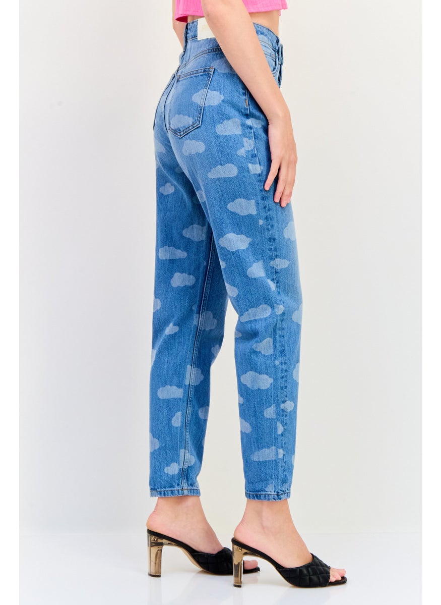 ONLY Women Mom Fit Washed No Stretch Jeans, Blue  - Image 4
