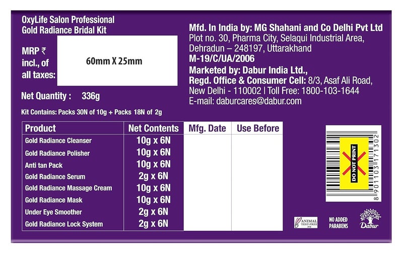 Oxylife Salon Professional Gold Radiance Bridal Kit 336g with x2 Jaquline Kajal Free Complete Kit for Bridal Radiance Deep Cleansing Hydration Long Lasting Glow Enriched with Gold Natural Ingredients Professional Spa Like Experience - Image 2