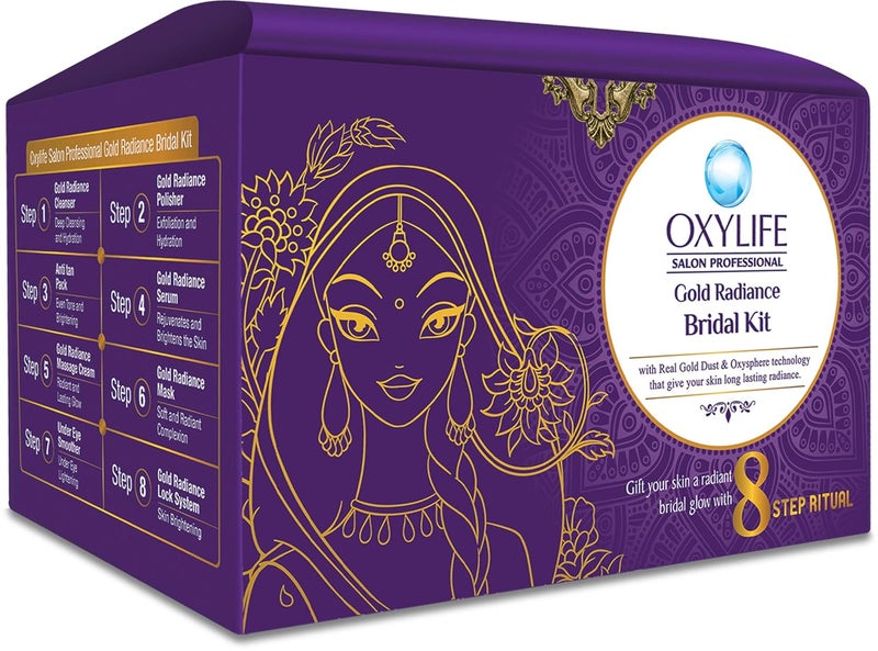 Oxylife Salon Professional Gold Radiance Bridal Kit 336g with x2 Jaquline Kajal Free Complete Kit for Bridal Radiance Deep Cleansing Hydration Long Lasting Glow Enriched with Gold Natural Ingredients Professional Spa Like Experience - Image 3