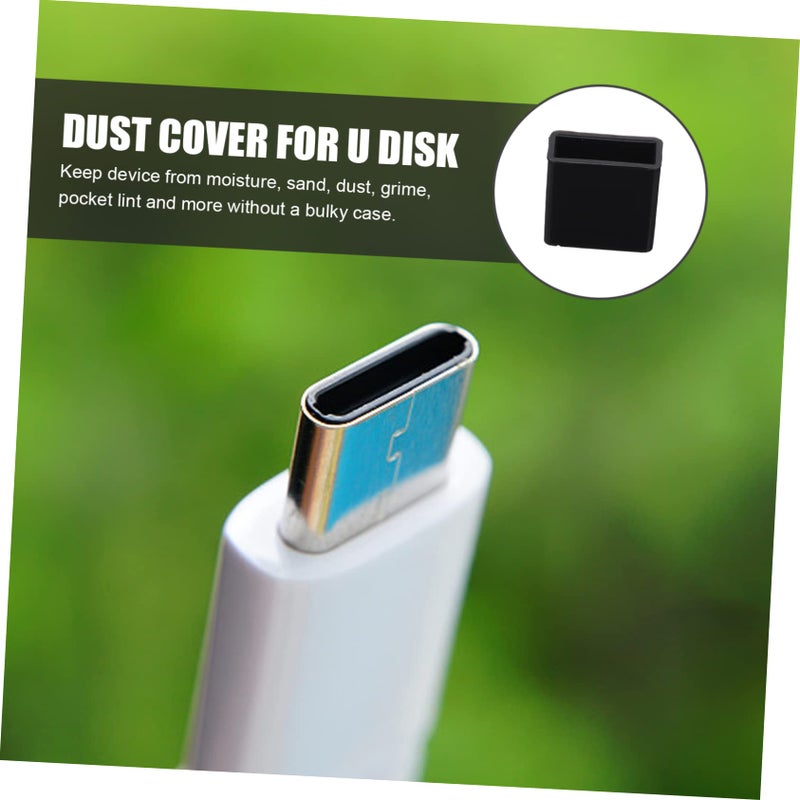 20pcs Black Silicone USB Male Plug Dust Cover Protector For Charging Ports Easy Pull Out Design - Image 5
