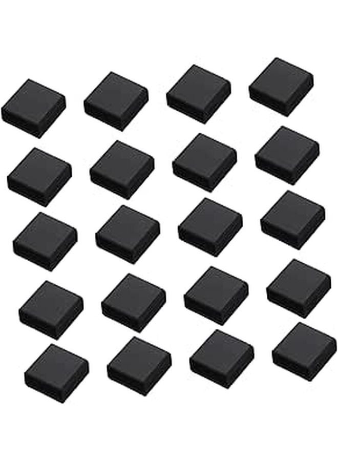 20pcs Black Silicone USB Male Plug Dust Cover Protector For Charging Ports Easy Pull Out Design - Image 1