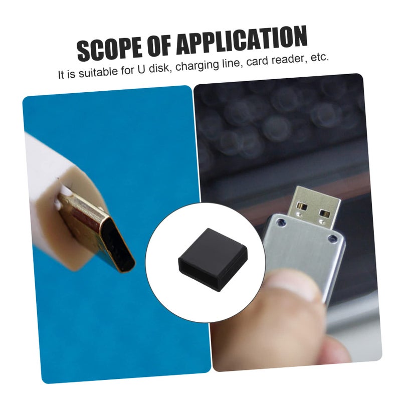 20pcs Black Silicone USB Male Plug Dust Cover Protector For Charging Ports Easy Pull Out Design - Image 4