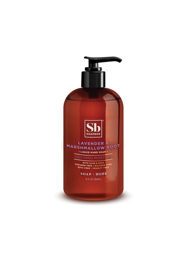 Soapbox Lavender & Marshmallow Root Liquid Hand Soap – Vegan • Paraben Free • 12 oz (354 ml) - Image 1