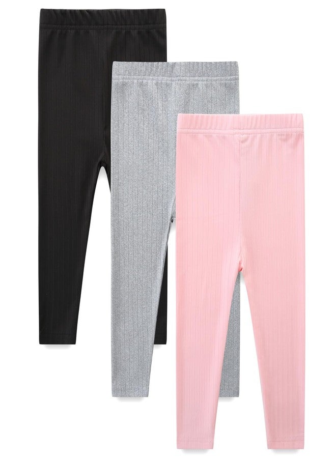 Babymine Baby Girls' Multi-Pack Active Pants Set 24 Months Girls Clothes Black Gray Pink - Image 1