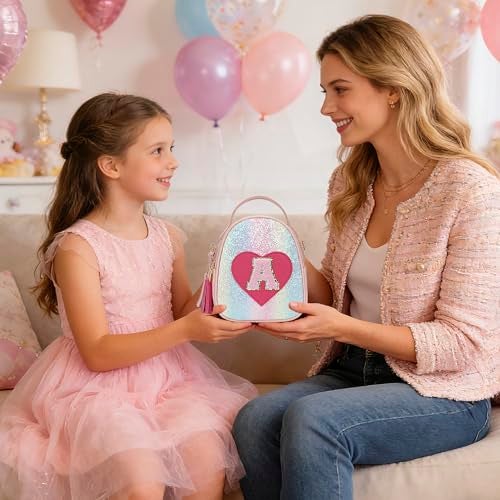 KKXIU Birthday Gifts for Girls Initial Little Girl Crossbody Bag Personalized Kids Toddler Purse with Tassel ShineA - Image 3