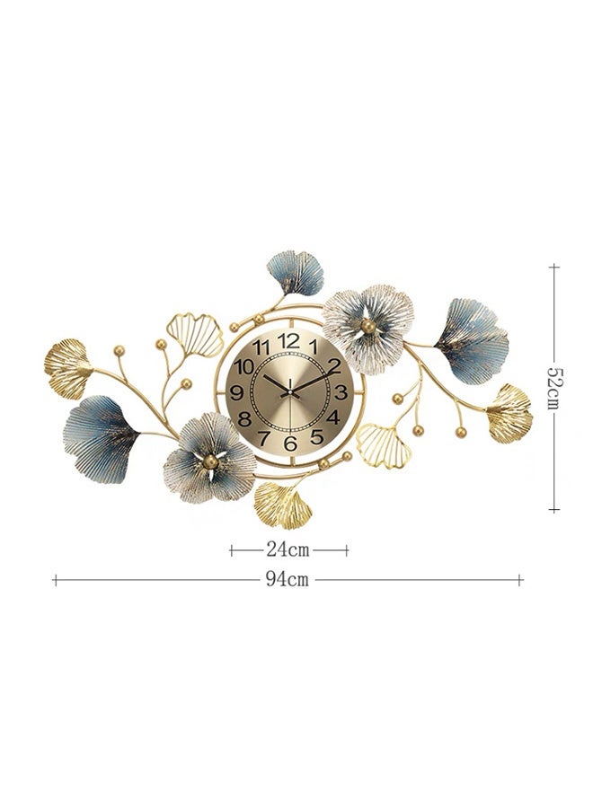VOGMAX Large metal wall clock, silent creative decorative clock, 3D ginkgo leaf wall clock, suitable for decoration in living room, bedroom, kitchen and office - Image 2