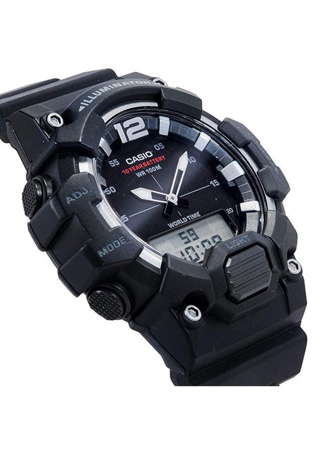 CASIO Men Water Resistant Analog & Digital Watch HDC-700-1AVEF - 49 mm - Black - Image 4