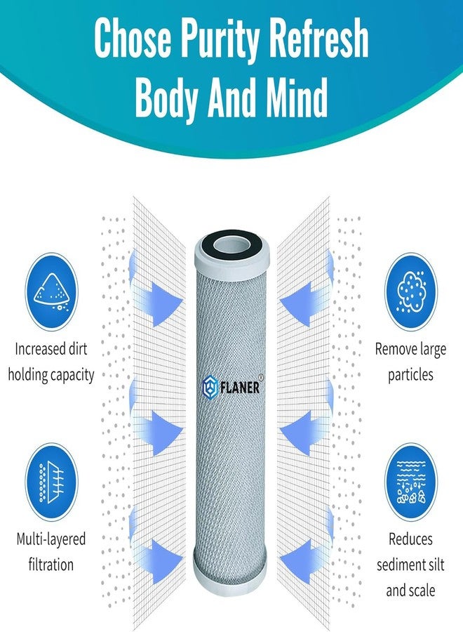 Flaner 10 Inch Activated Carbon Filter CTO Sediment Water Filter Cartridge for Open Under Sink and Commercial Ro Water Purifier (Pack of 1) - Image 4