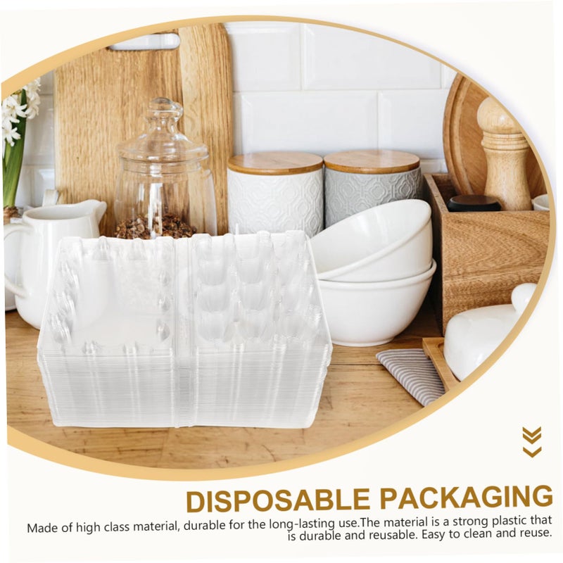 50pcs Disposable Transparent Quail Egg Cartons With Buckle For Picnic Storage - Image 4