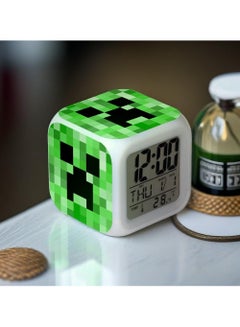 Generic 7 Color LED Light Minecraft Alarm Clock Display Temperature and Date  - Image 5