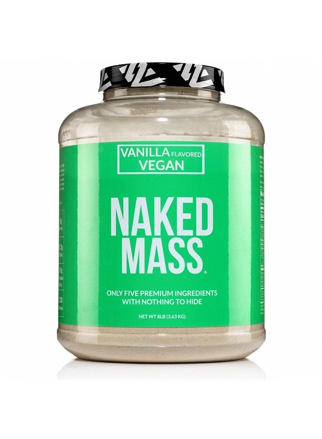 Nakd Mass - Vanilla Vegan Weight Gainer - 8Lb Bulk، خالٍ من الكائنات المعدلة وراثيًا والغلوتين والصويا ومنتجات الألبان. بدون مكونات صناعية - 1230 سعرة حرارية - 11 وجبة - Image 1