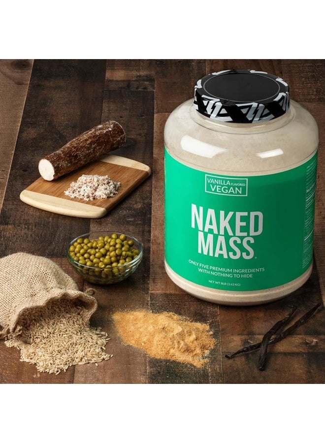 Nakd Mass - Vanilla Vegan Weight Gainer - 8Lb Bulk، خالٍ من الكائنات المعدلة وراثيًا والغلوتين والصويا ومنتجات الألبان. بدون مكونات صناعية - 1230 سعرة حرارية - 11 وجبة - Image 5