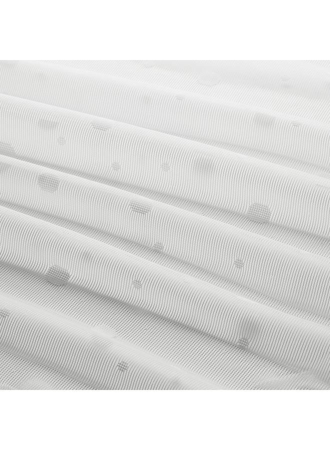 erorex Sheer curtains, 1 pair, white dotted/with rod pocket, 145x300 cm - Image 2