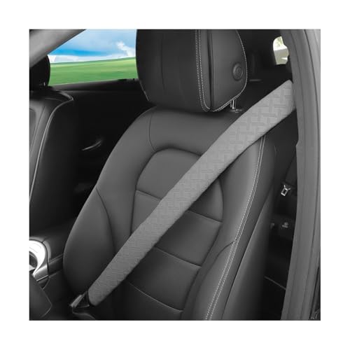 KHGUZ 2PCS Extra Long Car Seatbelt Cover 2953 inches Soft Leather Vehicle Safety Seat Belt Strap Cushion Comfortable Auto Shoulder Neck Chest Protection Pads Accessories Extremely Long Gray - Image 1