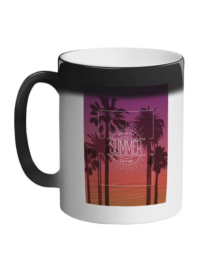 Enjoy The Summer Time Printed Colour Changing Coffee Mug Black 11ounce